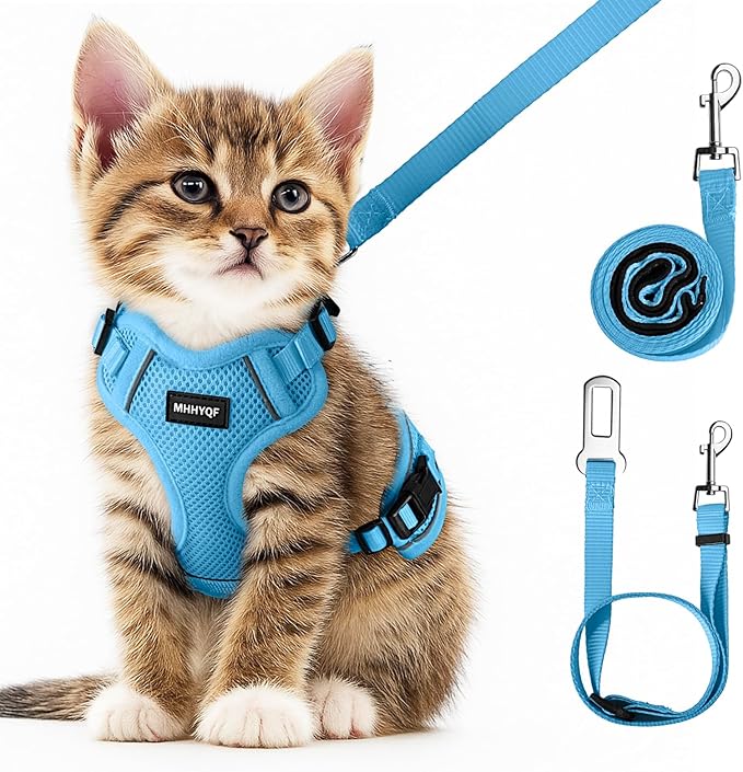 Cat Harness and Leash Set for Walking Escape Proof, Improved Four Place by Unknown