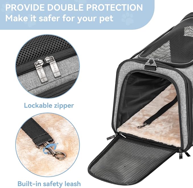 Petsfit 19"X12" X12" Expandable Pet Carrier, Square Expansion Reduces Pet - Image 4