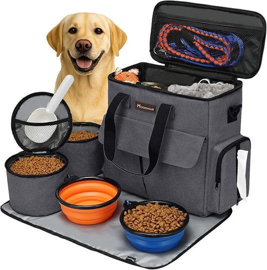 Modoker Airline Approved Pet Travel Bag, Weekend Dog Travel Set by Modoker