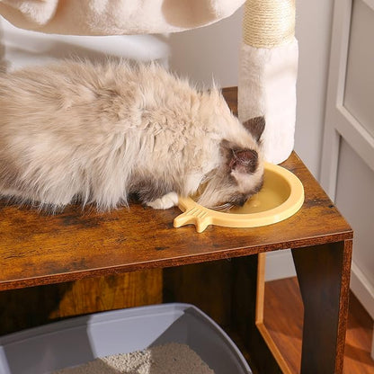 Hey-brother Cat Tree with Litter Box Enclosure, All-in-one Cat Tower - Image 6