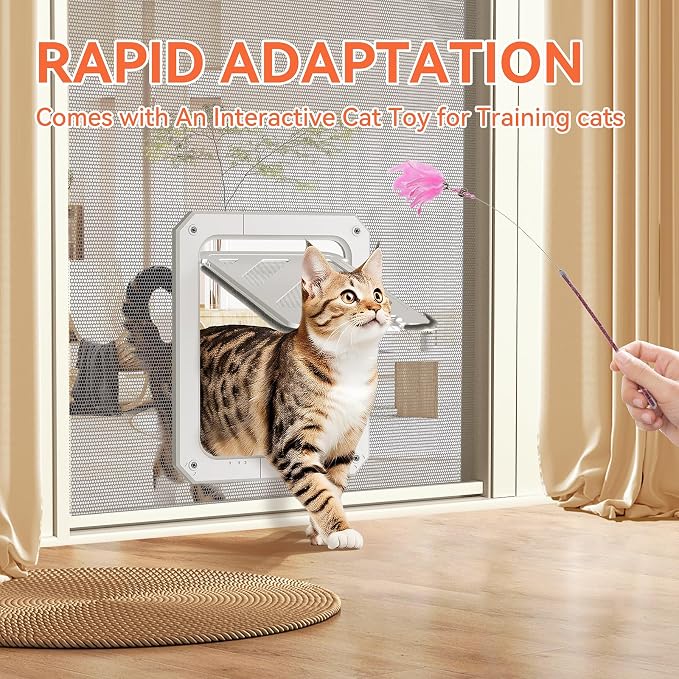 LIBBEPET Cat Door for Screen Door, Lockable Cat Screen Door for Cats & Small - Image 7