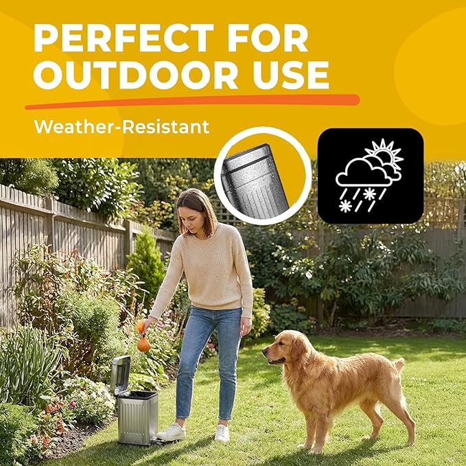 Small Dog Poop Trash Can Outside, 1.3 Gal Stainless Steel Dog Waste Trash Can - Image 3