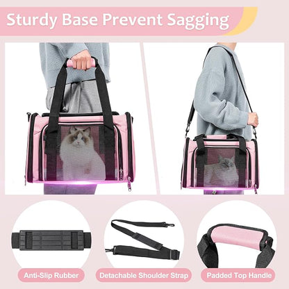 Discala Cat Dog Carrier Up to 15 Lbs TSA Airline Approved Pet Carrier - Image 5