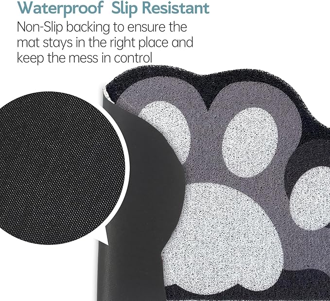 Cute Cat Litter Mat 24”x16”, Litter Box Mat, Litter Trapping Mat, Soft on Kitty - Image 5