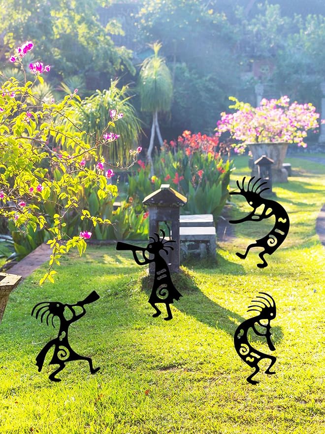 4 Piece Kokopelli Metal Garden Stakes - Image 3