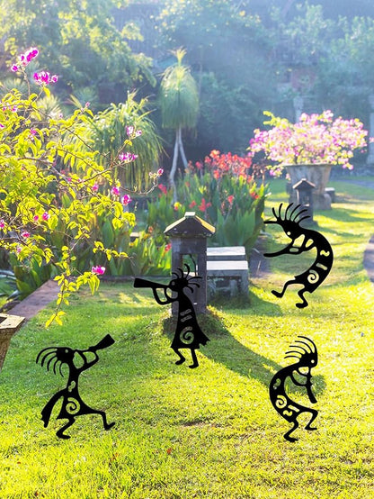 4 Piece Kokopelli Metal Garden Stakes - Image 3