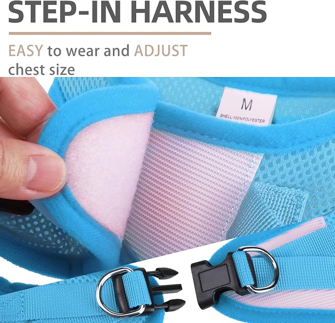 PUPTECK Adjustable Dog Harness Collar and Leash Set Step in No Pull Pet Harness - Image 3