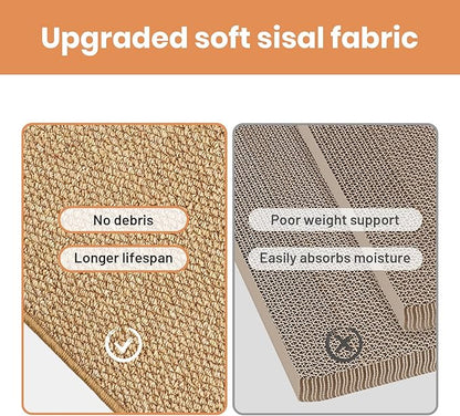 Ordora Large Cat Scratcher Mat: 31.5 X 14 Inch Upgrade Soft Sisal Horizontal - Image 4