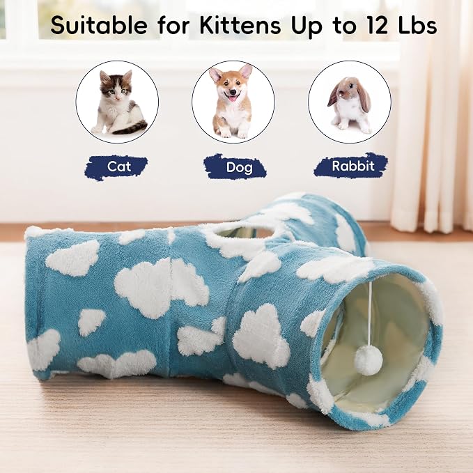Tempcore Cat Tunnels for Indoor Cats, Cat Tube Toys 3 Way Collapsible, Pet Play - Image 6