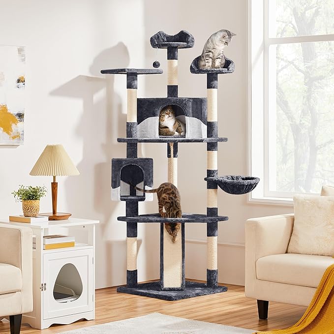 Yaheetech 79in Multi-Level Cat Trees Indoor Cat Tower - Image 4