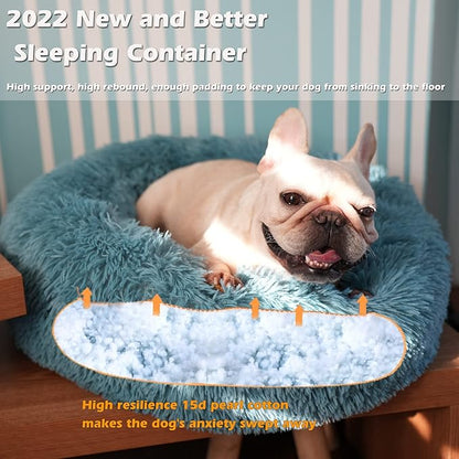 Calming Donut Dogs Beds for Small Dogs Washable, 23inch Plush Round Pet Bed for - Image 5