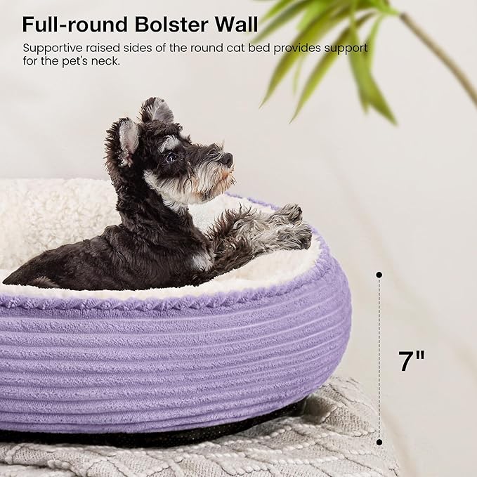Love's cabin Round Donut Cat and Dog Cushion Bed, 25in Pet Bed - Image 5
