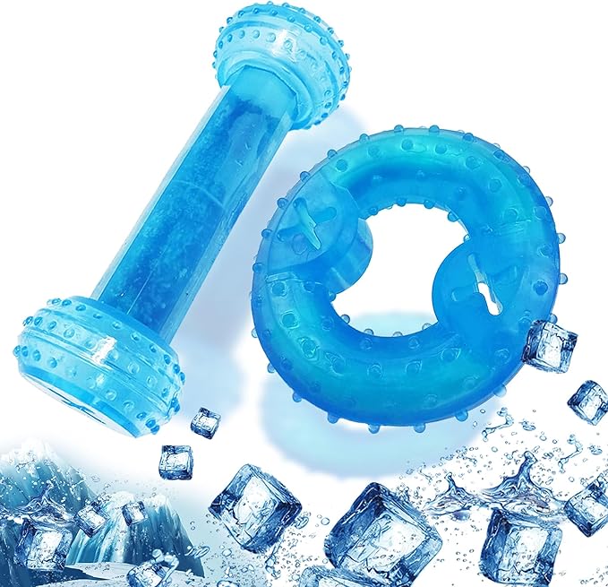 Puppy Chew Toys for Teething Puppies, Cooling Dog Toys Natural Teething Rubber by SPOFLY