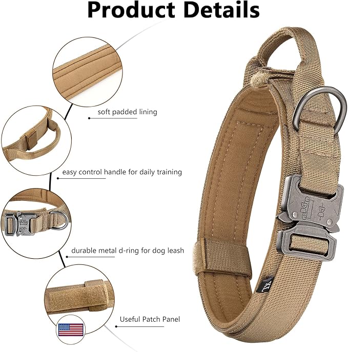 DAGANXI Tactical Dog Collar Leash Set, Adjustable Military Training Nylon Dog - Image 3