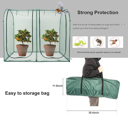 Poray Large Tunnel 73''x37''x61''Plant Netting Cover, 5FT Tall Crop Cage Tomato - Image 5