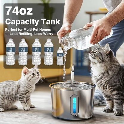 Cat Water Fountain, 74oz/2.2L Cat Fountain - Image 5