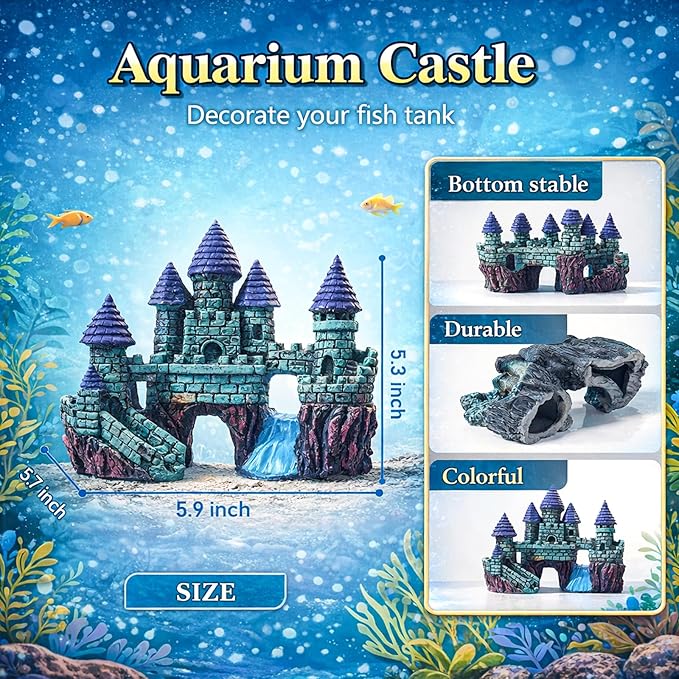 13 Pieces Aquarium Decorations Kit, Fish Tank Decorations Set Small Resin - Image 6