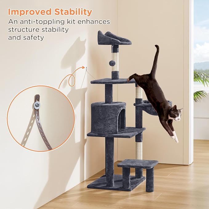 Yaheetech 57in Multi-Level Cat Tree Tower - Image 7