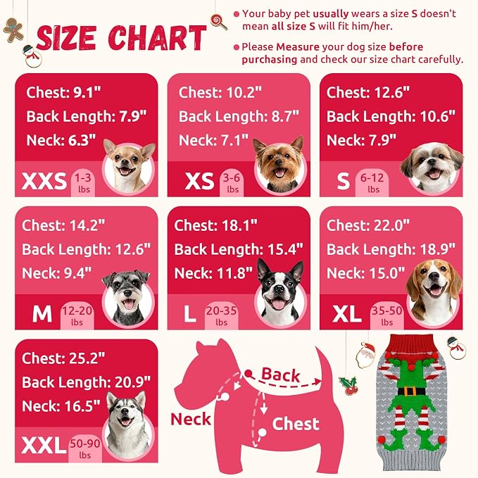 Dog Cat Ugly Christmas Sweater Boy Girl Xmas Pet Clothes Holiday Puppy Costume - Image 6