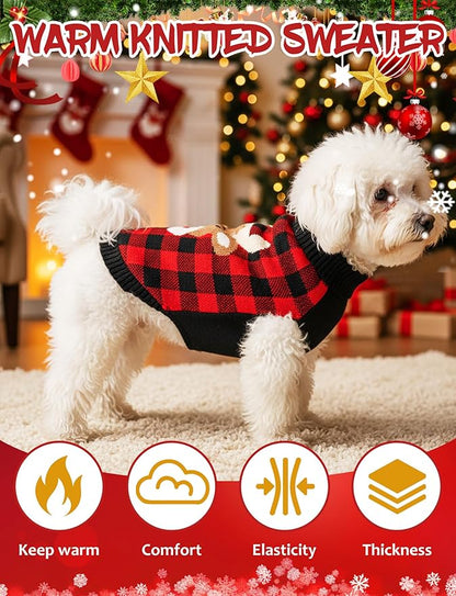 Dog Christmas Sweater, Soft Warm Pet Clothes Coat - Image 4