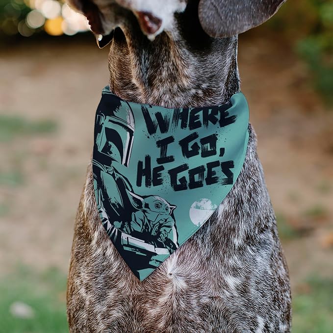Star Wars Pet Bandana Star Wars Madalorian and Grogu Where He Goes I Go Pose - Image 4