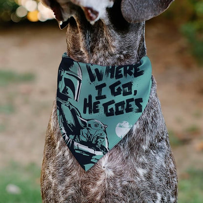 Star Wars Pet Bandana Star Wars Madalorian and Grogu Where He Goes I Go Pose - Image 4
