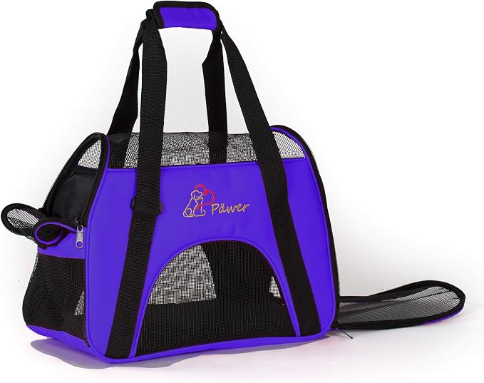 Pawer Soft-Sided Pet Carrier for Cat and Small Dog, Violet Color, Medium Size - Image 3