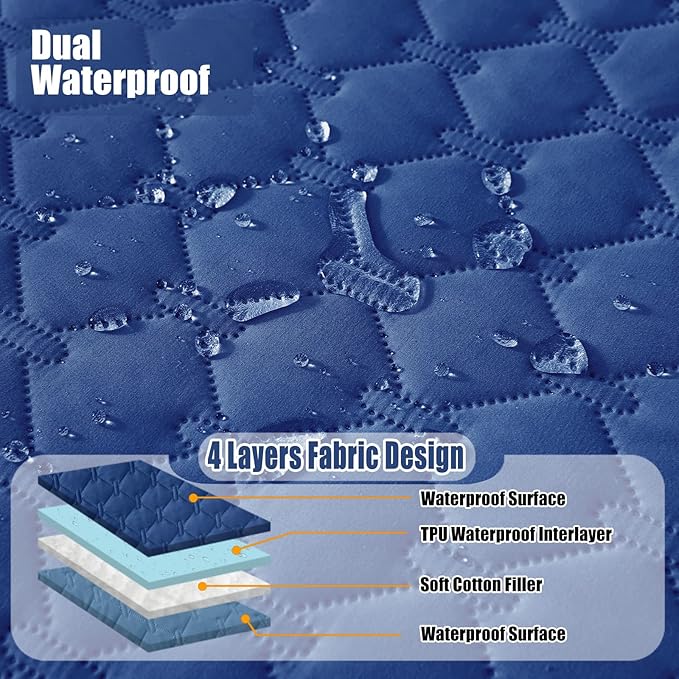 Smiry Waterproof Dog Bed Cover Blanket, Soft Reversible Pet Blanket, Washable - Image 2