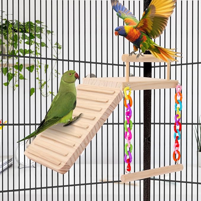 Kyouki Bird Perch Bird Cage Accessories Platform Swing - Image 6