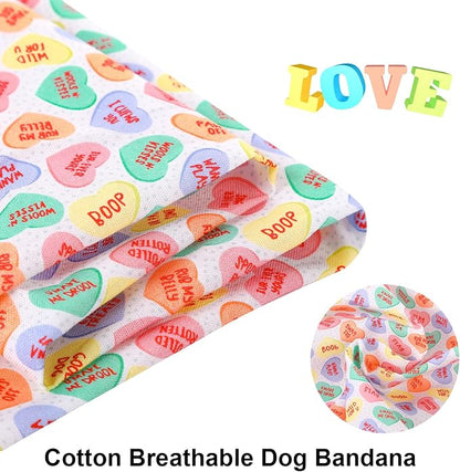 ARING PET Valentine's Dog Bandana-Cute Heart Pet Bandanas, Soft Scarf Cotton - Image 2