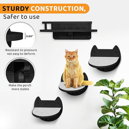 Cat Wall Shelves with 3 Steps – Modern Wood Wall Mounted Furniture, Climber & - Image 7