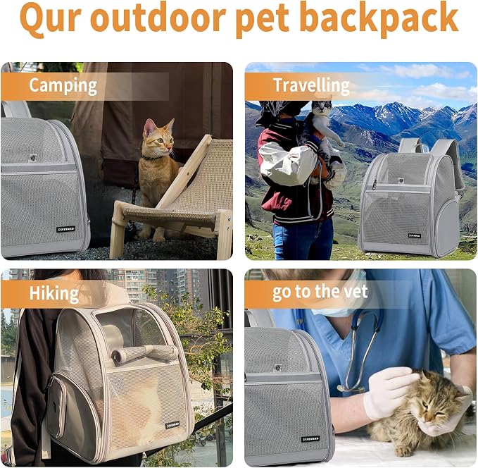 Cat Backpack Carrier for Small Dogs and Medium cat Puppy Kitten Bunny Pet - Image 4