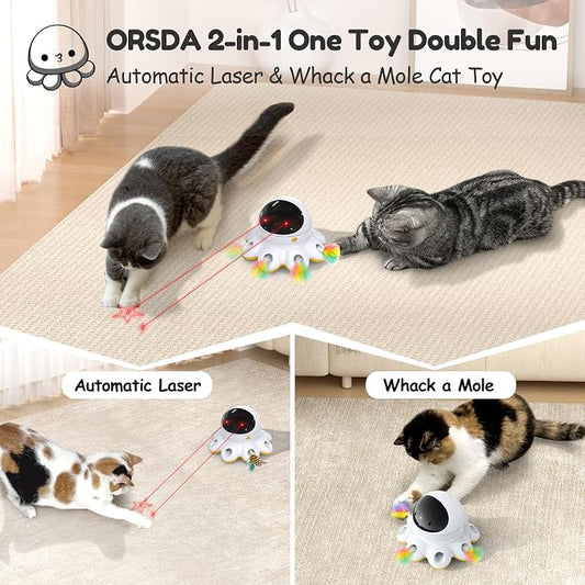 ORSDA Cat Laser Toy, 2-in-1 Interactive Automatic Motion Activated Moving 8 - Image 2