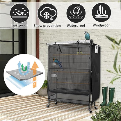 Bird Cage Covers for Night, 38”L×23”W×51”H, 420D Fabric Washable Waterproof - Image 3