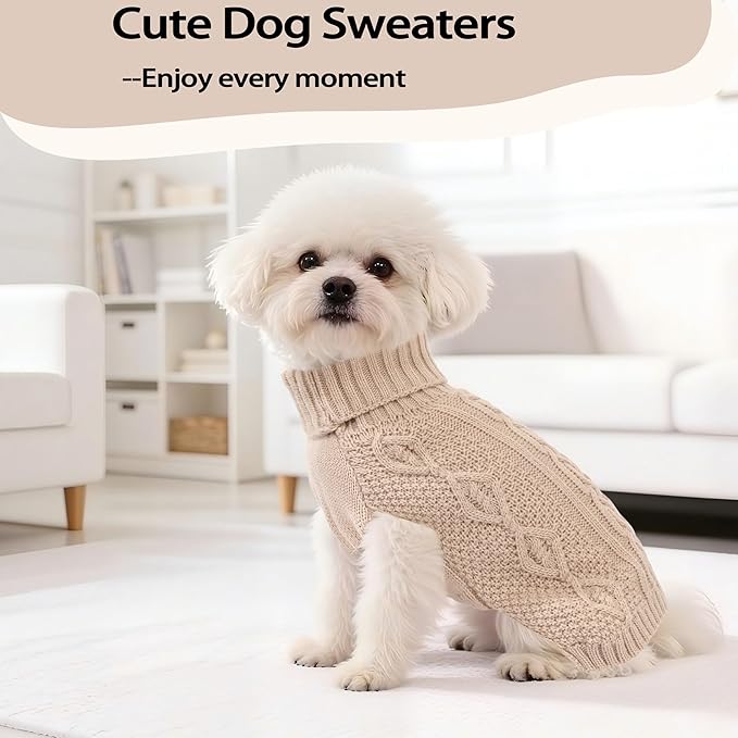 Knitted Dog Sweaters for Small Dogs Warm Small Dog Clothes Winter Sleeveless - Image 2