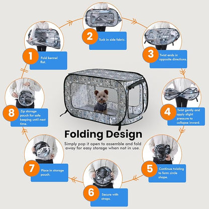 Beatrice Home Fashions Portable, Collapsible, Pop Up Kennel Travel Cat and Dog - Image 5