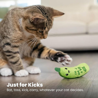 Catstages Crunchy Pickle Kicker Cat Toy – Plush Crinkle Toy - Image 8
