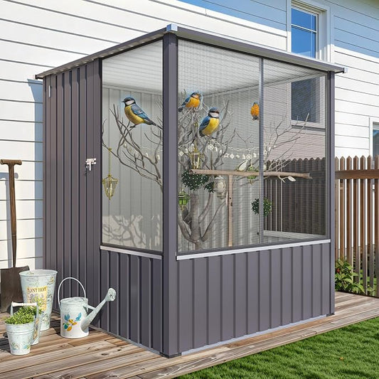 AECOJOY 5 x 5 FT Outdoor Large Bird Cage, Parrot Cage by AECOJOY