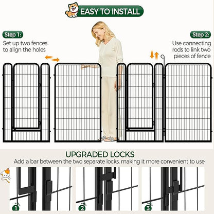 Yaheetech Dog Playpen Outdoor, 47 inch 16 Panels Dog Pen Indoor Heavy Duty - Image 4