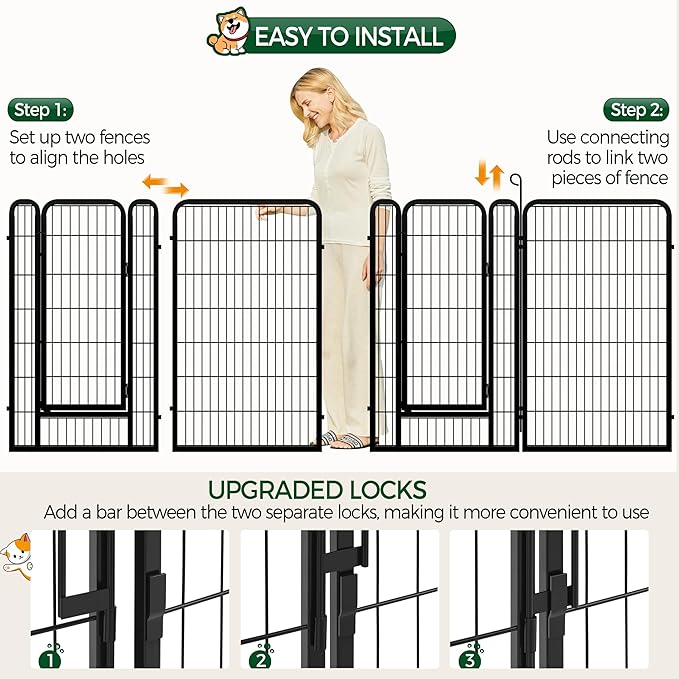 Yaheetech Dog Playpen Outdoor, 47 inch 32 Panels Dog Pen Indoor Heavy Duty - Image 6