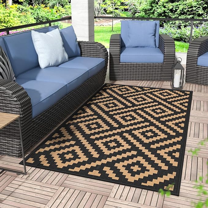 GENIMO Outdoor Rug 3'x5' Waterproof, Reversible Camping Mat, Plastic Straw Rugs by GENIMO