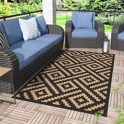 GENIMO Outdoor Rug 3'x5' Waterproof, Reversible Camping Mat, Plastic Straw Rugs by GENIMO