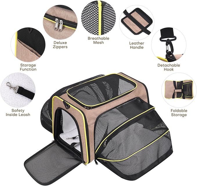 Premium Pet Carrier – Dog & Cat Travel Bag, Airline Approved, Soft-Sided Design - Image 6
