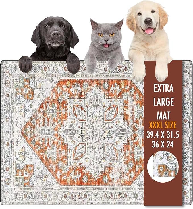 Dog Food Mat, 39.4"x31.5" Largest Absorbent Dog Mat by yuzshin