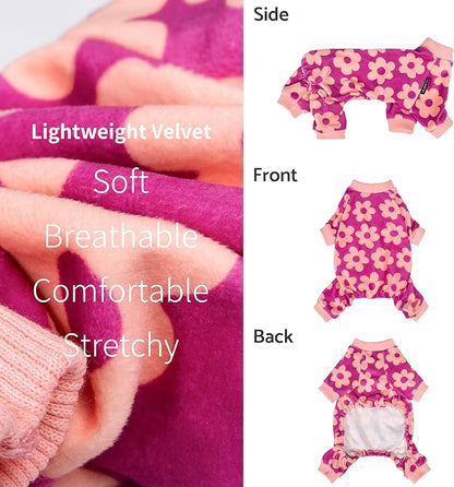 Fitwarm Flower Fleece Dog Pajamas, Warm Winter Dog Clothes - Image 5