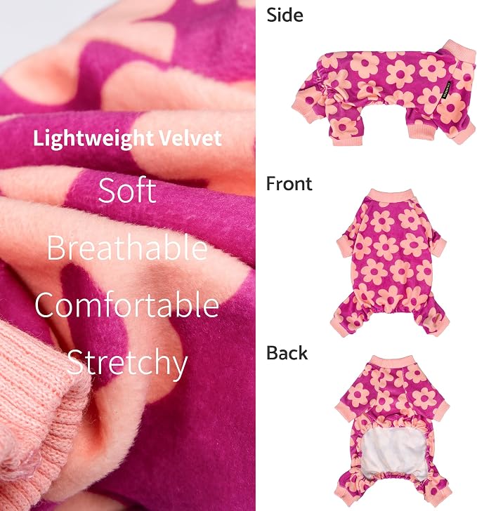 Fitwarm Flower Fleece Dog Pajamas, Warm Winter Dog Clothes - Image 5