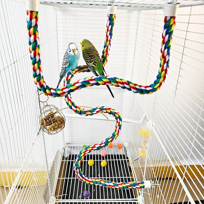 31.5-Inch × 0.8-Inch Diameter Nipple Style Bird Rope Perch, Bird cage - Image 7