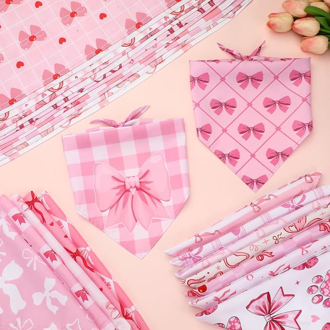 Kacctyen 50 Pcs Pink Dog Bandanas Bulk Spring Bandana - Image 5