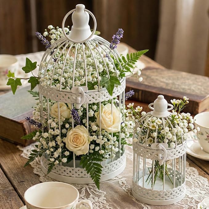 Vela Lanterns Bird Cage Decor Candle Holder Lantern Decorative Wedding Table - Image 8