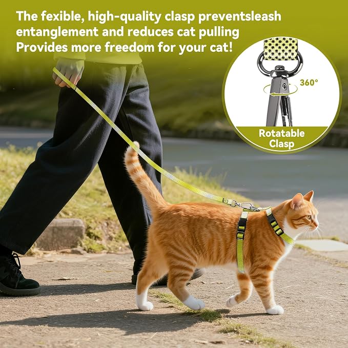 Cat Harness and Leash Set, 3-in-1 Escape Proof Adjustable, Comfortable Soft - Image 4